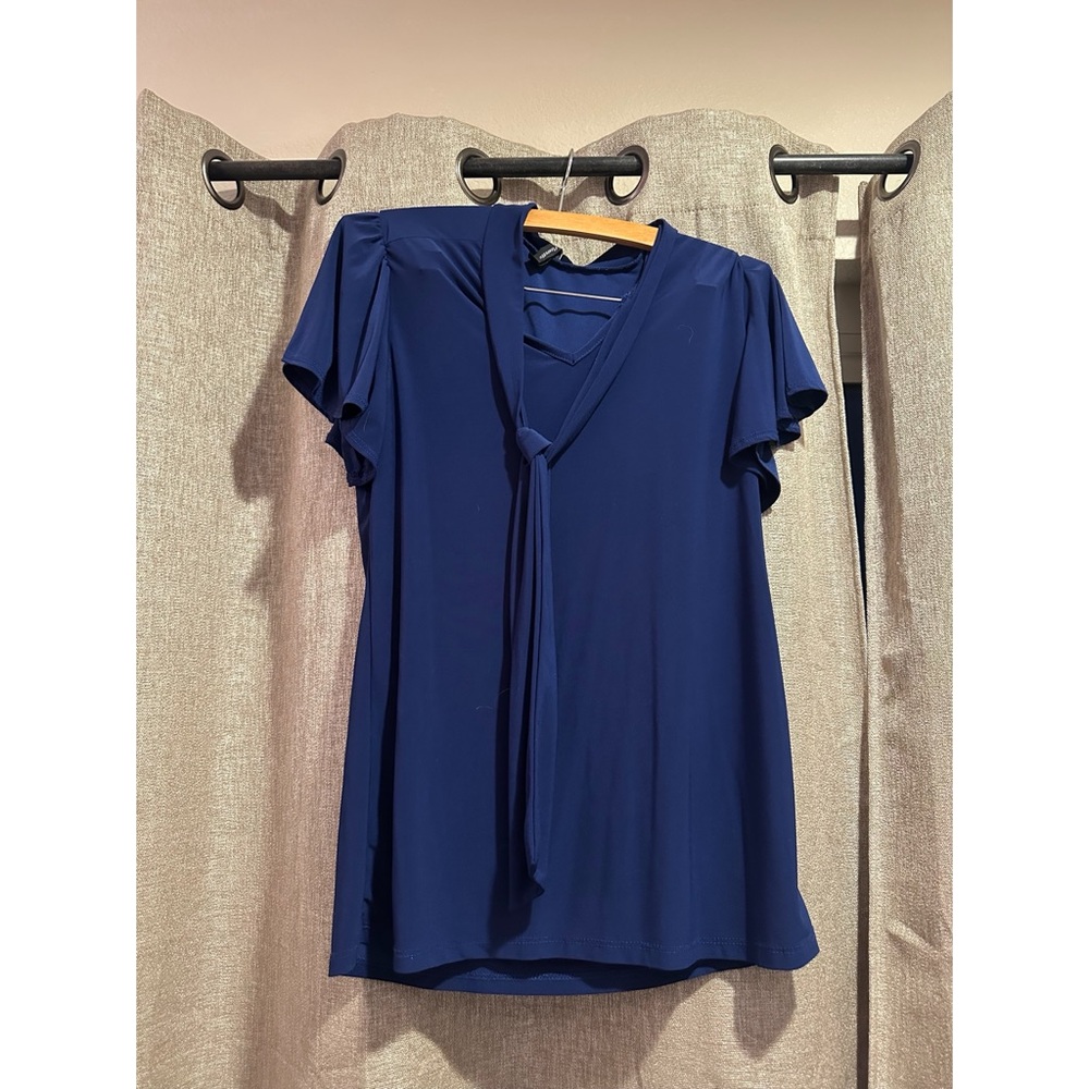 Like New Jm Fleurette Chic Blue Women's Blouse